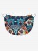 Plus Size Coconut Tree Hibiscus Flower Leaf Print Convertible Hawaii Beach Cover - Cadetblue 3X