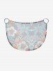 Plus Size Coconut Tree Hibiscus Flower Leaf Print Convertible Hawaii Beach Cover - Cadetblue 3X