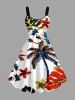 Coconut Tree Flowers Tropical Leaf Print Matching Hawaii Beach Outfit For Couples - Blanc 