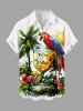 Coconut Tree Hibiscus Flower Parrot Clock Print Matching Hawaii Beach Outfit For Couples -  