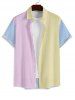 Men's Matching Two Piece Co Ord Striped Button Up Short Sleeves Shirt And Drawstring Shorts Set -  