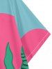 Men's Matching Two Piece Vibrant Coral Potted Plants Print Camp Collar Short Sleeves Shirt And Drawstring Shorts Set -  