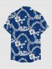 Hibiscus Flower Tropical Leaf Branch Print Hawaii Button Pocket Shirt For Men -  