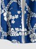 Hibiscus Flower Tropical Leaf Branch Print Hawaii Button Pocket Shirt For Men -  
