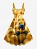 Cute Chick Print Matching Hawaii Beach Outfit For Couples - Jaune 