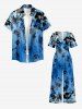Hibiscus Flower Leaf Branch Print Matching Hawaii Beach Outfit For Couples -  