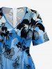 Hibiscus Flower Leaf Branch Print Matching Hawaii Beach Outfit For Couples -  