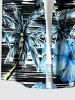 Coconut Tree Hibiscus Flower Print Hawaii Button Pocket Shirt For Men -  