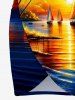 Coconut Tree Sailboat Sun Seascape Print Convertible Hawaii Beach Cover -  