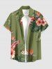 Matching Hawaii Shirt and Romper Hibiscus Flower Tropical Leaf Print for Couples -  