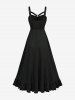 Solid Textured Ruffles Ruched Asymmetric Dress -  