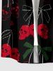 Skulls Cherry Print Hawaii Button Pocket Shirt For Men - Rouge S