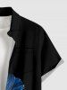 Two Tone Flower Print Hawaii Button Pocket Shirt For Men - Noir 5XL
