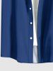 Hibiscus Flower Tropical Leaf Print Buttons Pocket Hawaii Shirt For Men -  
