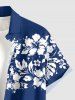Hibiscus Flower Tropical Leaf Print Buttons Pocket Hawaii Shirt For Men -  