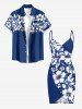 Hibiscus Flower Tropical Leaf Print Convertible Hawaii Beach Cover -  