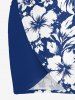 Hibiscus Flower Tropical Leaf Print Convertible Hawaii Beach Cover -  