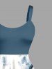 Octopus Sailboat Sea Waves Tie Dye Print Hawaii Tank Dress - Paon Bleu XS