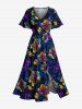 Hibiscus Flower Leaf Print Matching Hawaii Beach Outfit For Couples -  