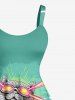 Cat Mountain Print Hawaii A Line Dress - Émeraude 1X