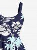Coconut Tree Flower Sea Shark Print Hawaii A Line Dress -  