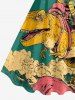 Dinosaur Cat Cloud Print Hawaii Tank Dress -  