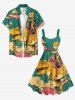 Dinosaur Cat Cloud Print Hawaii Tank Dress -  