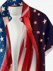 Patriotic American Flag Print Buttons Pocket Shirt For Men - Bleu 3XL