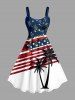 Coconut Tree Patriotic American Flag Print Matching Outfit For Couples -  