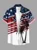 Coconut Tree Patriotic American Flag Print Matching Outfit For Couples -  