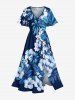 Hibiscus Flowers Leaf Print Matching Hawaii Beach Outfit For Couples -  