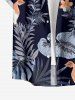Hibiscus Flower Tropical Leaf Print Buttons Pocket Hawaii Shirt For Men -  