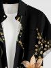 Chemise hawaïenne à imprimé floral, feuilles et branches, grande taille, avec poche boutonnée, pour hommes - Noir M