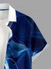 Ombre Sheer Mesh 3D Print Buttons Pocket Hawaii Shirt For Men - Bleu L
