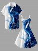 Ombre Sheer Mesh 3D Print Hawaii Tank Dress -  