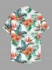 Chemise hawaïenne à imprimé floral tropical et grandes tailles avec poche boutonnée pour homme - Vert 2XL