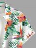 Chemise hawaïenne à imprimé floral tropical et grandes tailles avec poche boutonnée pour homme - Vert 2XL