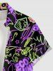 Skulls Rock and Roll Print Hawaii Button Pocket Shirt For Men -  