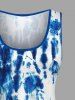 Tie Dye Print Hawaii Tank Dress - Bleu S