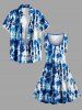 Tie Dye Print Hawaii Tank Dress - Bleu M