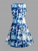 Tie Dye Print Hawaii Tank Dress - Bleu M