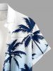 Coconut Tree Skull Ombre Print Buttons Pocket Hawaii Shirt For Men - Bleu Marine 6XL