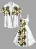 Hibiscus Flower Tropical Leaf Print Hawaii Tank Dress -  