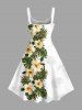 Hibiscus Flower Tropical Leaf Print Hawaii Tank Dress -  4X