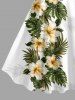 Hibiscus Flower Tropical Leaf Print Hawaii Tank Dress -  4X