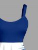 Skull Hibiscus Flower Tropical Leaf Print Hawaii Tank Dress - Bleu profond 5X