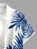 Skull Hibiscus Flower Tropical Leaf Print Buttons Pocket Hawaii Shirt For Men - Bleu profond 6XL