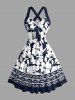 Hibiscus Flower Leaf Print Matching Hawaii Beach Outfit For Couples -  