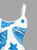 Shark Starfish Conch Print Hawaii Tank Dress -  