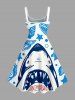 Shark Starfish Conch Print Hawaii Tank Dress -  